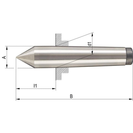 Varf de centrare fix, MK2, A36mm, Ø18mm, DIN806, ROHM - sefira.ro
