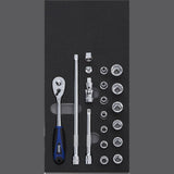 Modul chei tubulare si antrenor clichet 3/8", 19 buc, FORUM - sefira.ro