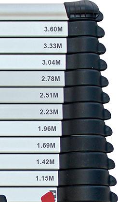 Scara telescopica, aluminiu, cu traversa, 86cm-3,8m, FORUM