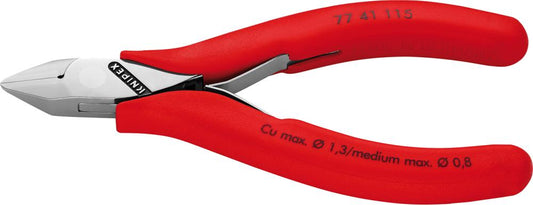 Cleste cu tais lateral pentru electronisti, 115 mm, cap ascutit, polisat, arc dublu, KNIPEX