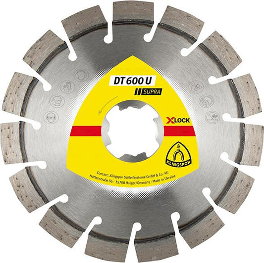 Disc de debitat diamantat, prindere X-LOCK, 115x2.4mm, gran.lingspor