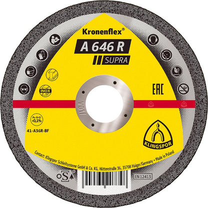 Cutting disc for steel and stainless steel, 115x1.6mm, straight, KLINGSPOR