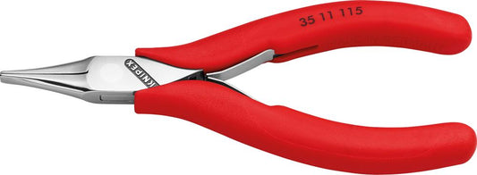 Electronics pliers, 115mm, 22.5mm flat jaws, smooth, KNIPEX