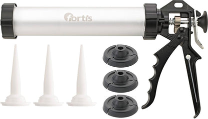 Pistol pentru cartus silicon Profi, cu 3 varfuri, 310/400ml, FORTIS