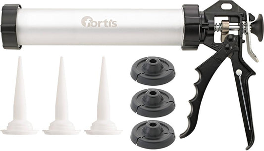 Profi silicone cartridge gun, with 3 tips, 310/400ml, FORTIS