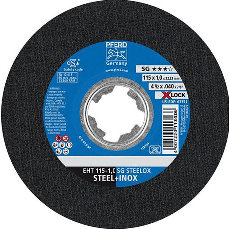 Disc de debitare X-LOCK SG STEELOX pentru otel, inox, 125x1,0mm, drept, PFERD - sefira.ro