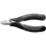 Cleste ESD cu tais lateral, pentru electronisti, 115mm, cap rotund, cu faseta si clema de sarma, 77 12 115 ESD, KNIPEX - sefira.ro