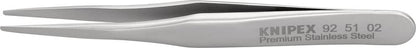 Stainless steel precision tweezers, 70mm, tips 1.7mm, No. 92 51 02, KNIPEX