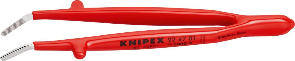 Penseta de precizie, varfuri inclinate, tocite, izolata VDE, 142mm, Nr.92 47 01, KNIPEX