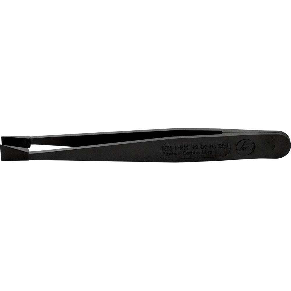 Pensetă ESD din plastic, neagră, 115mm, varfuri 7.7mm, 92 09 05, KNIPEX - sefira.ro