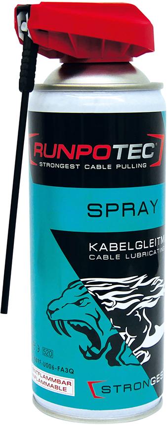 Cable lubricant spray, 400ml, RUNPOTEC