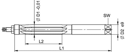 Alezor HSS de mana, 4.0mm, blank, DIN859, BECK