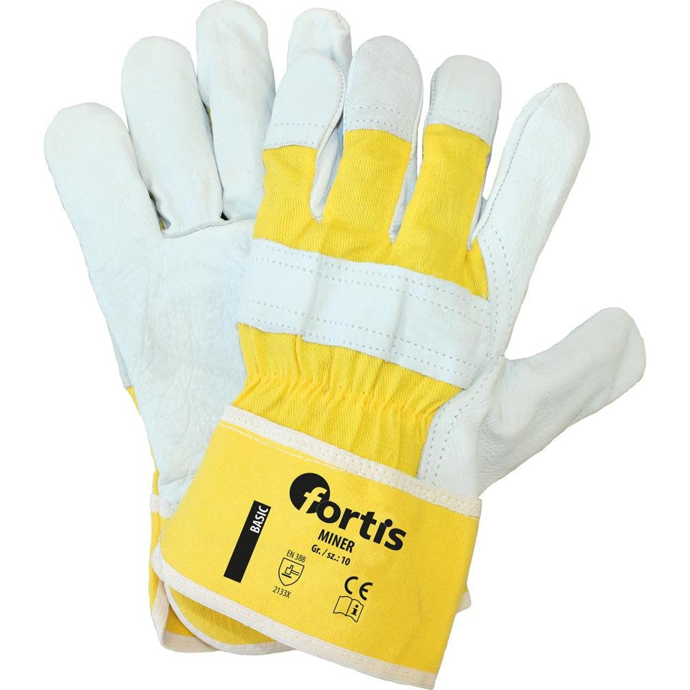 Manusi de protectie din piele de vaca Miner, marimea 10, FORTIS - sefira.ro