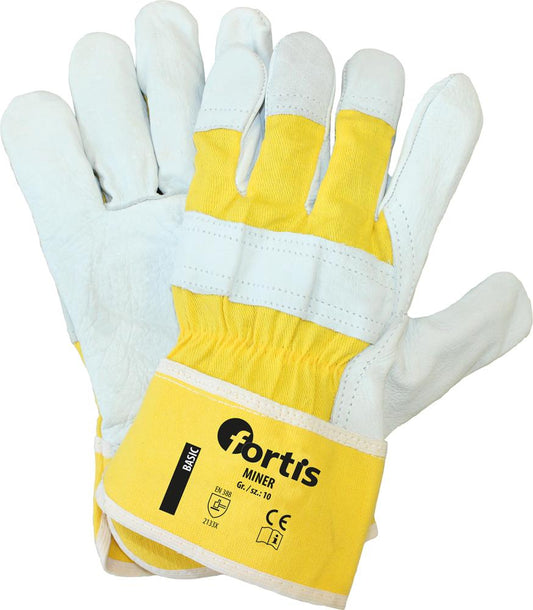 Miner cowhide protective gloves, size 10, FORTIS