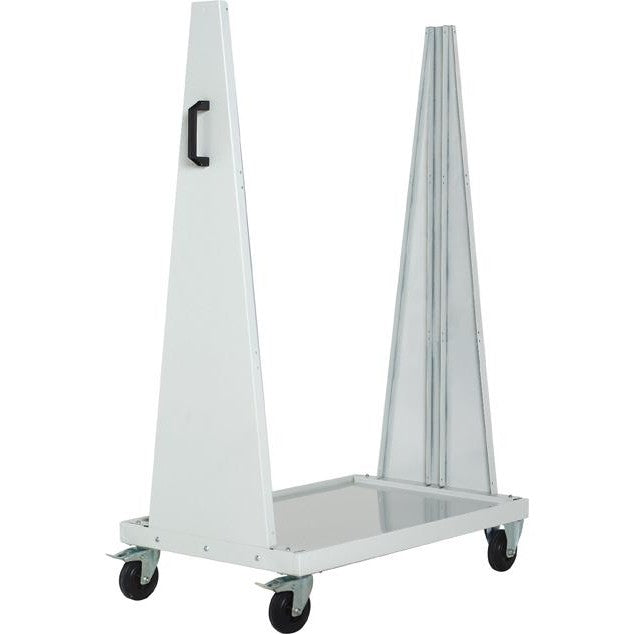 Carucior Rackplus mobil pentru max 6 panouri perforate 991 x 457 mm, cu 4 rotile, RAL 7035, BOTT - sefira.ro