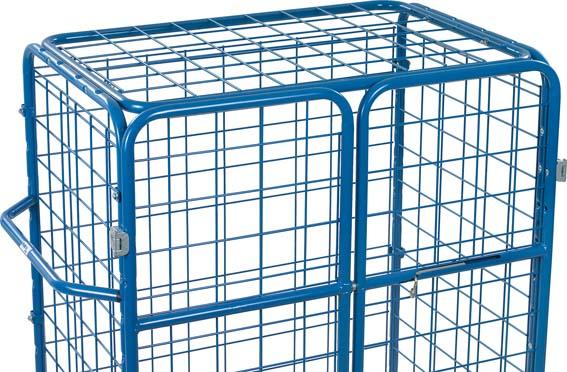 Carucior de transport pachete, cu pereti din grilaj de sarma, capac si usi rabatante, 1.000 x 600 mm - sefira.ro