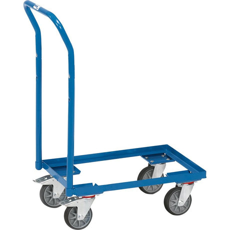 Carucior pentru transport cutii EURO BOX, 605x405mm, 250kg, bara impingere, cadru deschis, FETRA - sefira.ro