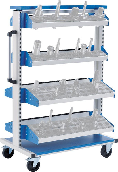 CNC tool trolley with 8 support trays