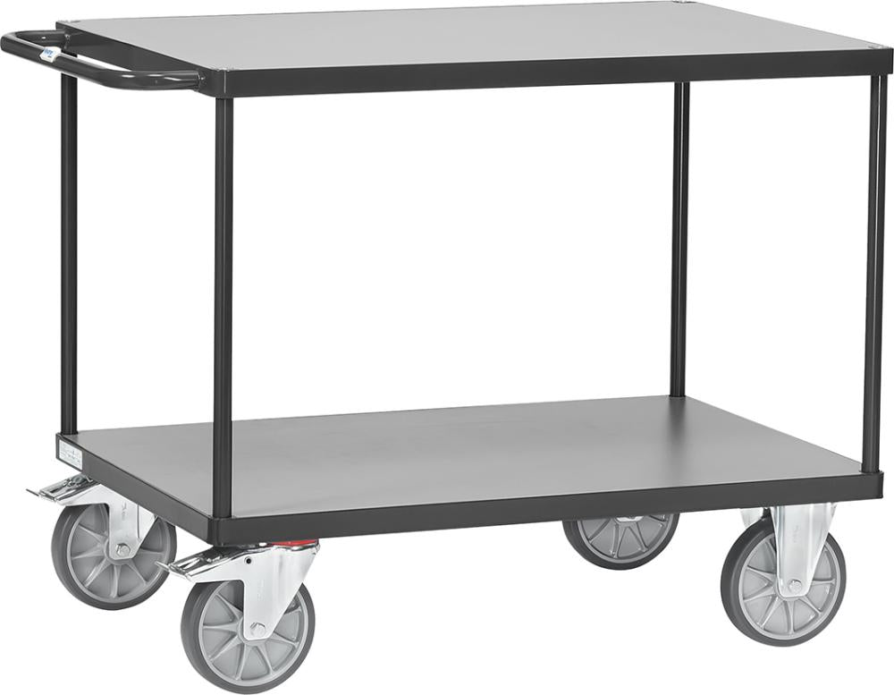 Heavy duty trolley, with table, 500-600kg, two floors, 600x600mm, FETRA