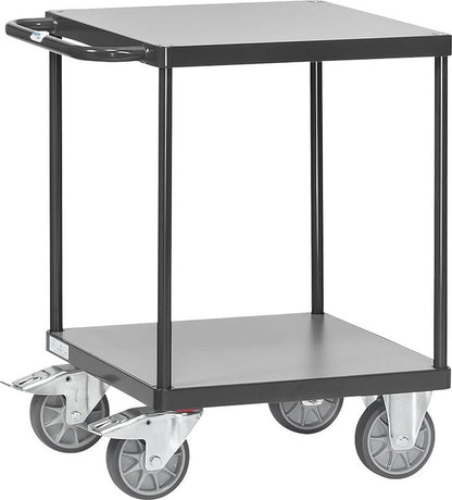 Heavy duty trolley, with table, 500-600kg, two floors, 600x600mm, FETRA