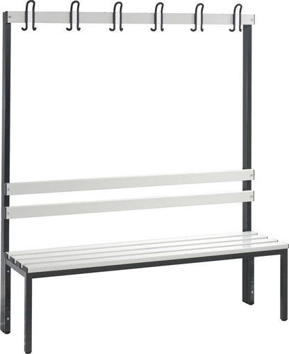 Bench on one side with hook L1000mm, with plastic slats.