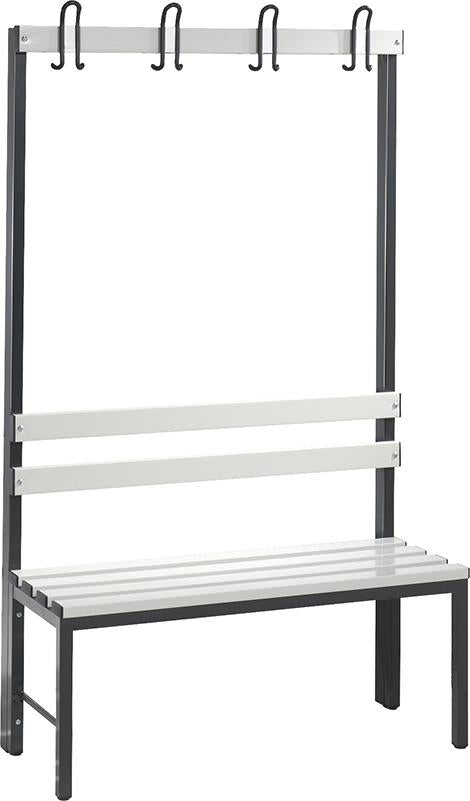 Bench on one side with hook L1000mm, with plastic slats.