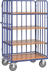 Carucior cu rafturi, sistem modular, pereti frontali cu bare, 1000x600mm, FETRA - sefira.ro