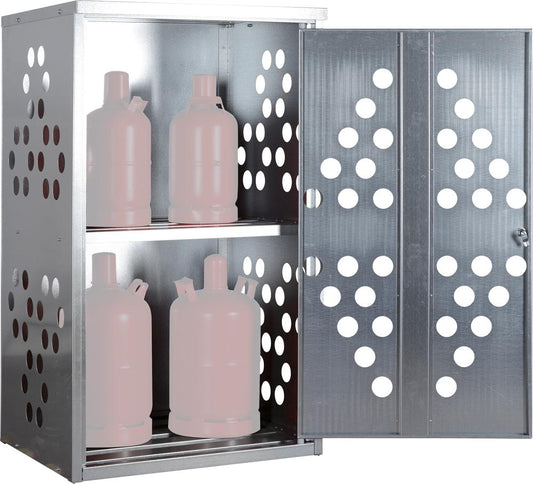 Cabinet for small gas cylinders for 10 bottles. 1 door D, zinc.