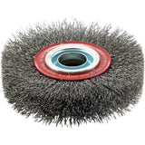 Perie de sarma din otel rounda, sarma 0,3mm ondulata, Ø perie 100x20mm, gaura 20mm, FORUM - sefira.ro