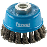 Perie de sarma din otel tip oala, sarma 0,35mm rasucita, Ø perie 65mm, prindere M14x2, FORUM - sefira.ro