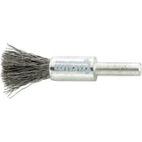 Perie de sarma din inox tip pensula, Ø perie 10mm, coada 6mm, sarma 0.3x20mm ondulata, FORUM - sefira.ro