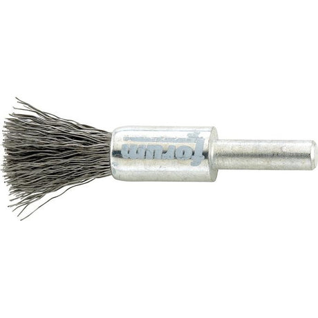 Perie de sarma din inox tip pensula, Ø perie 10mm, coada 6mm, sarma 0.3x20mm ondulata, FORUM - sefira.ro