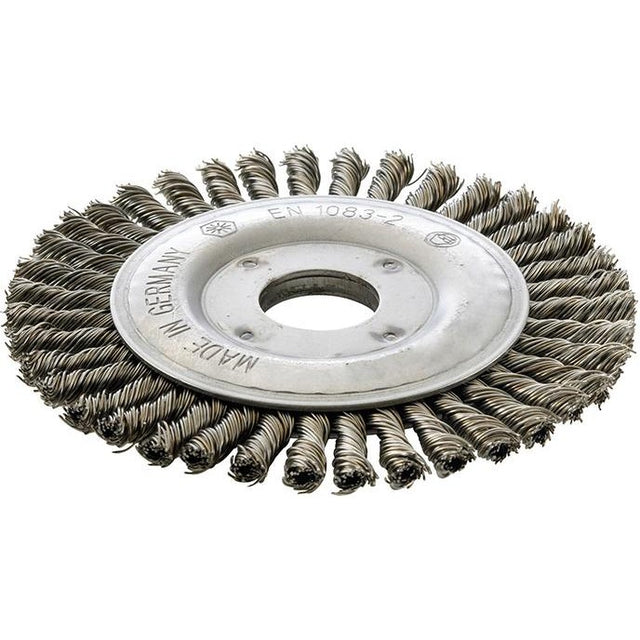 Perie de sarma din otel rotunda, sarma 0,5mm rasucita, 115x6mm, gaura 22,2mm, FORUM - sefira.ro