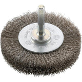 Perie de sarma din inox rotunda, Ø perie 30 x 9mm, coada 6mm, sarma 0.2mm ondulata, FORUM - sefira.ro