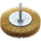 Perie de sarma din alama rotunda, Ø perie 30 x 9mm, coada 6mm, sarma 0.2mm ondulata, FORUM - sefira.ro