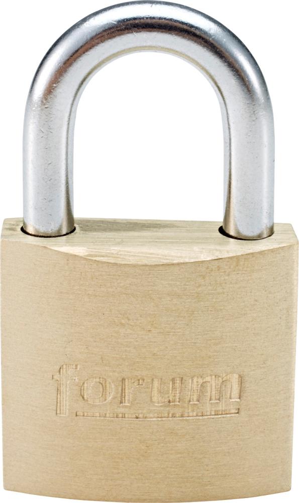 Brass padlock, 2 keys, 30x16mm, FORUM