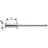 Nituri oarbe Al/inox cap plat rotund, 4x6mm, 1433589, GESIPA - sefira.ro