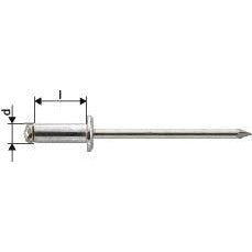 Nituri oarbe Al/inox cap plat rotund, 4x6mm, 1433589, GESIPA - sefira.ro