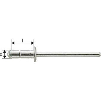 Nituri oarbe PolyGrip® aluminiu /otel, cap plat rotund, 3,2x8mm, 1433822, GESIPA - sefira.ro