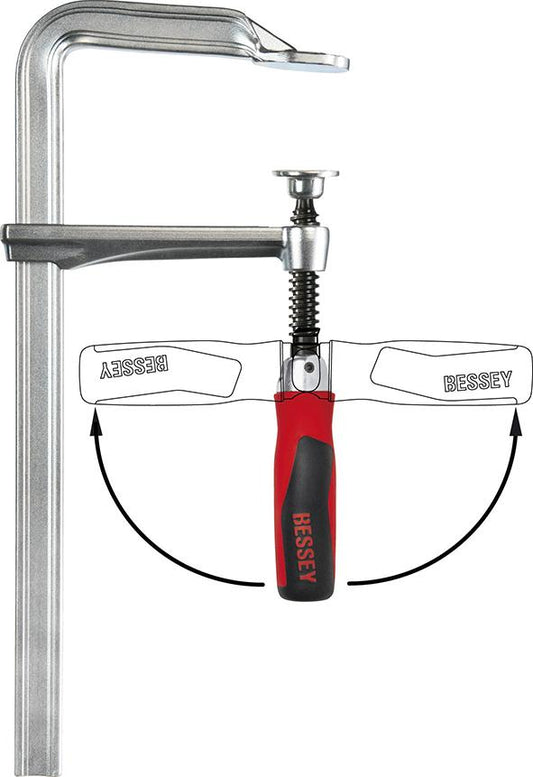 Quick vice GZ-KG, steel, with multi-component handle, foldable, 250x120 mm, BESSEY