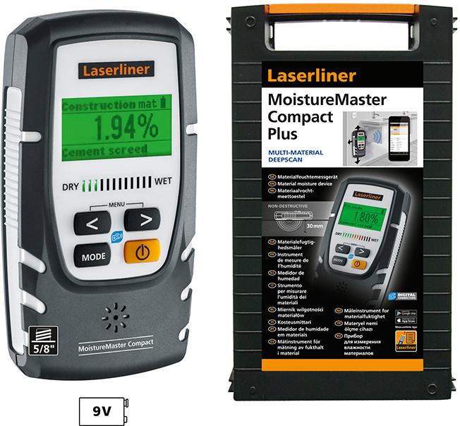 MoistureMaster Compact Plus moisture meter, 0-40 °C, LASERLINER