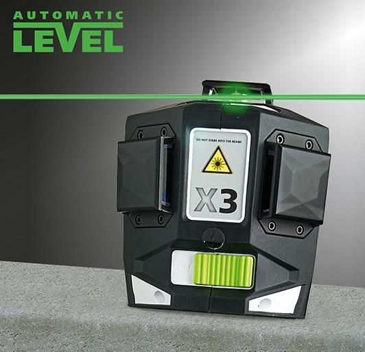 Nivela laser 3D, X3-Laser Pro, 40m, verde, cu acumulatori, IP54, STANLEY