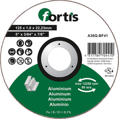 Disc de debitat pentru aluminiu, nemetale, 115x1,0mm, drept, FORTIS