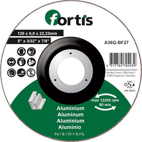 Disc de polizat pentru aluminiu, nemetale, 115x6,0mm, curbat, FORTIS - sefira.ro